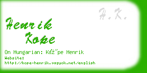 henrik kope business card